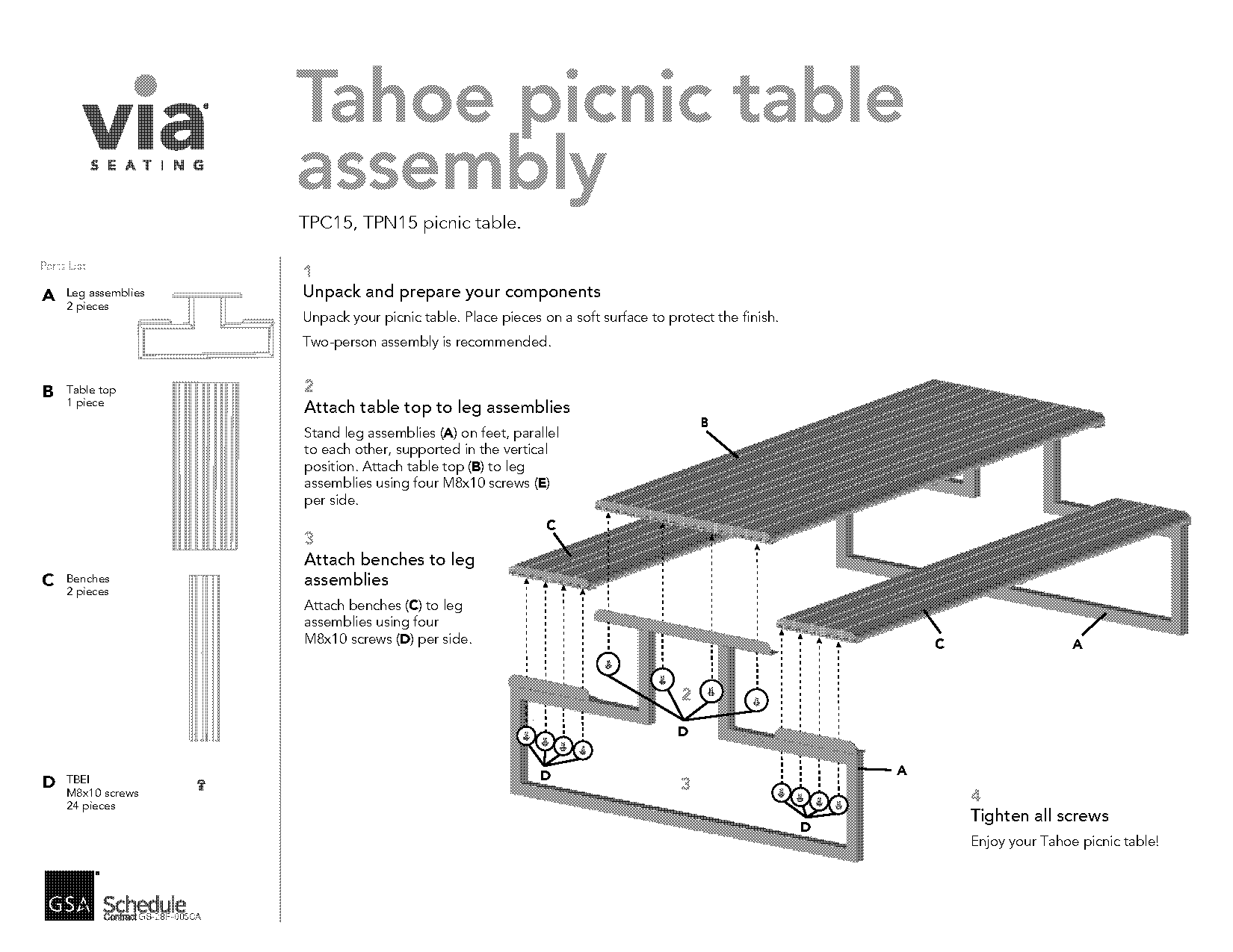 picnic table assembly instructions