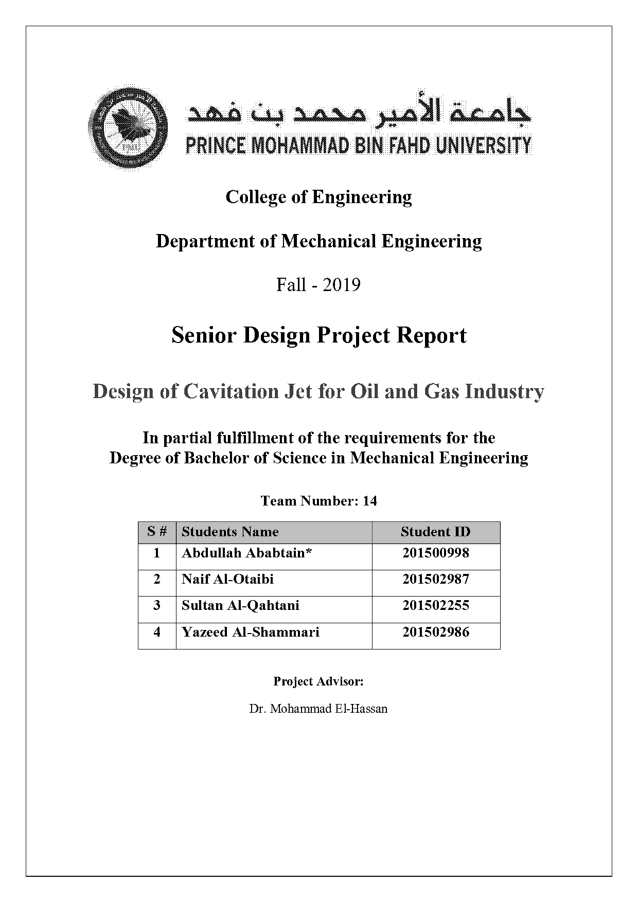 mechanical engineering final year project report pdf download