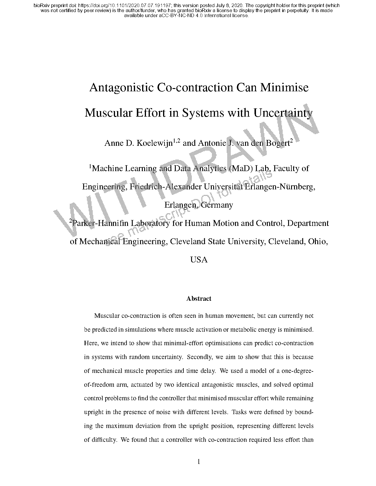 what type of contraction does the antagonist muscle undergo