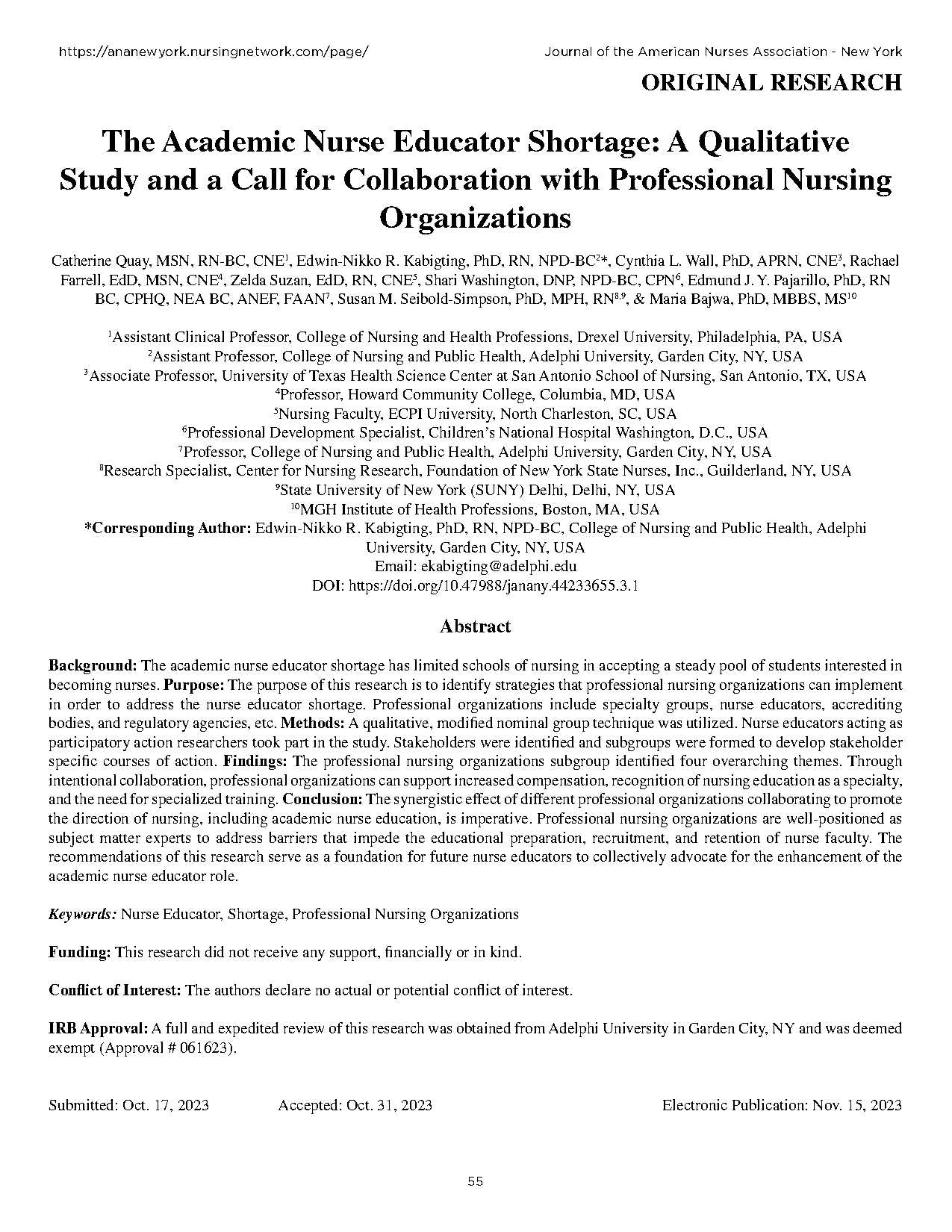 journal article what makes a good nurse educator