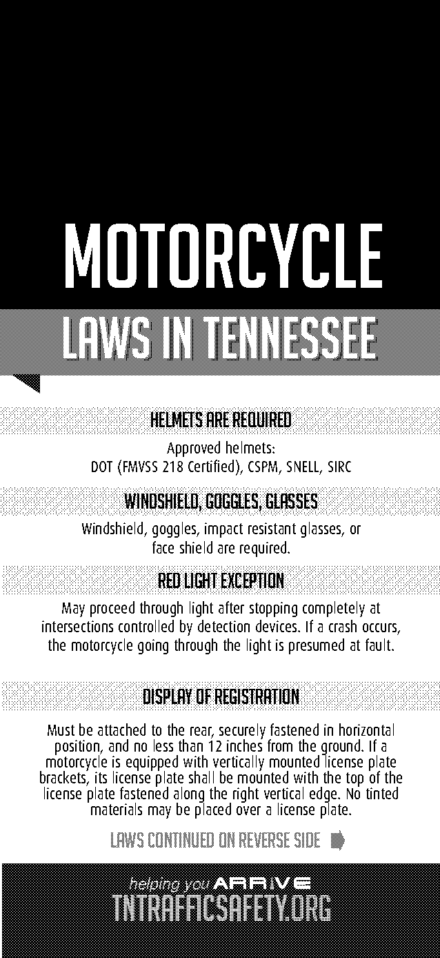 is a motorcycle license required in tennessee