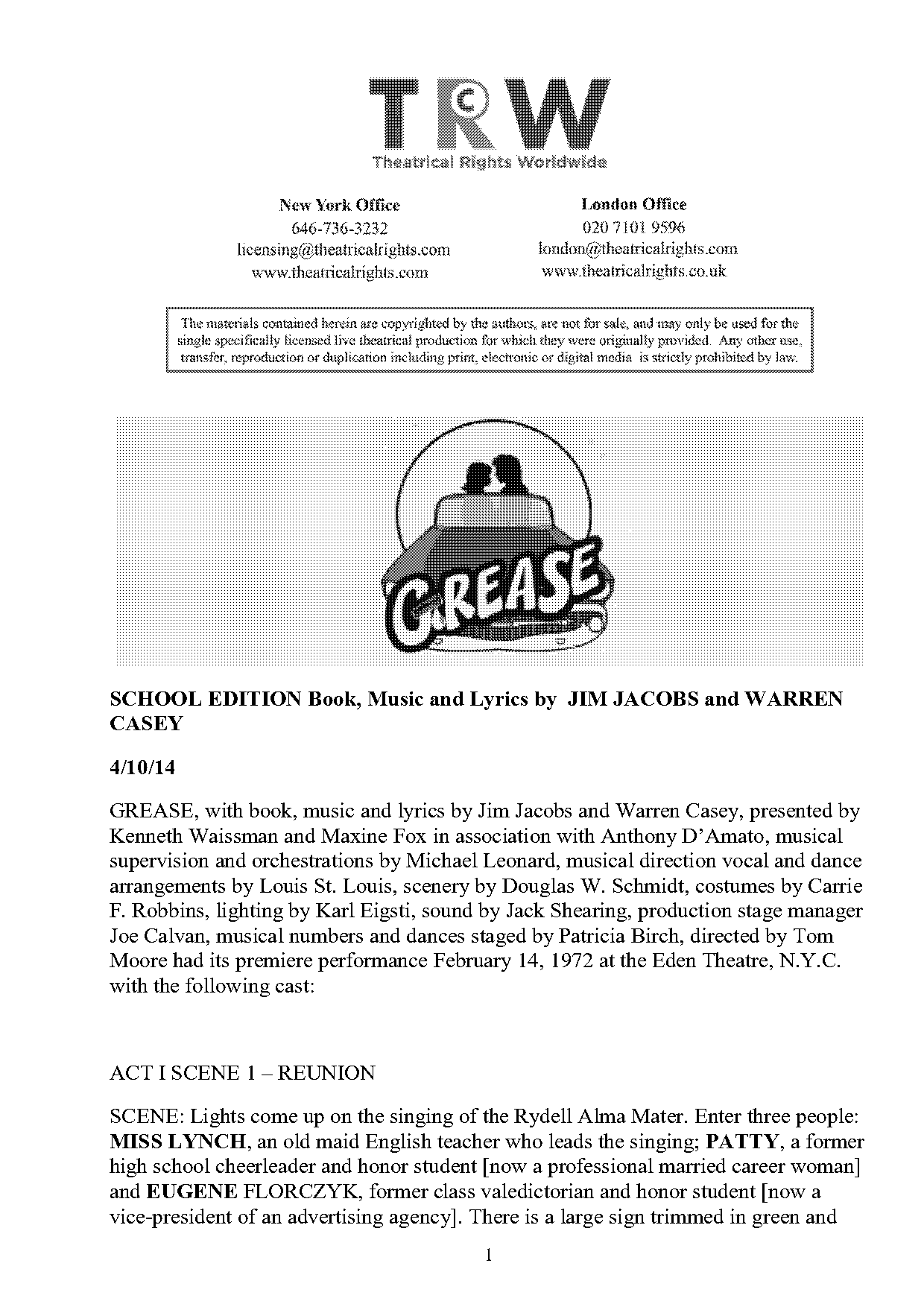 high school movie worksheet for grease