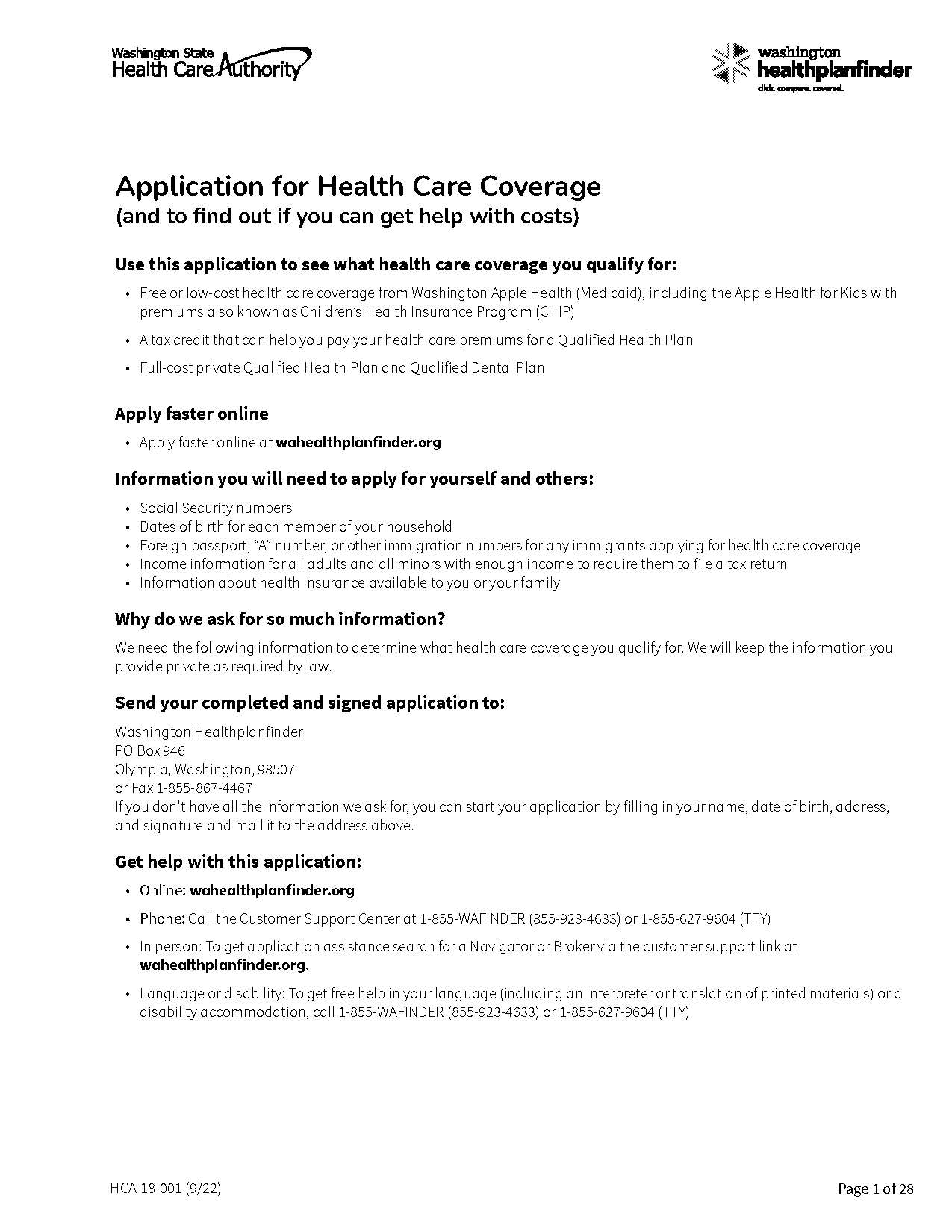 health care insurence forms