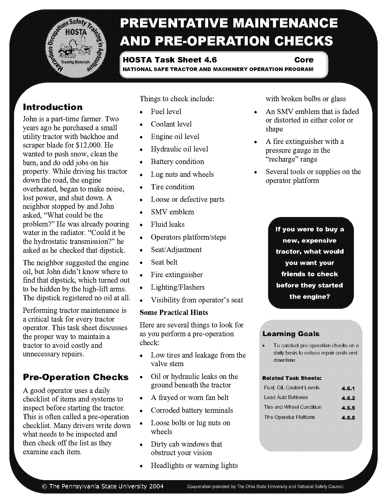 tractor maintenance log template