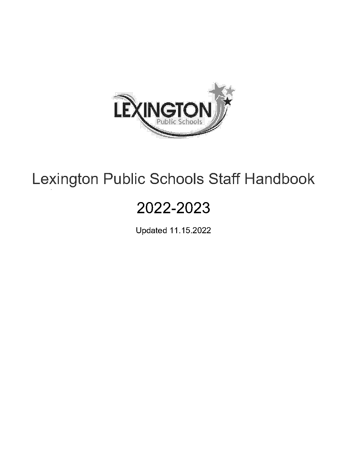 lexington one employee handbook