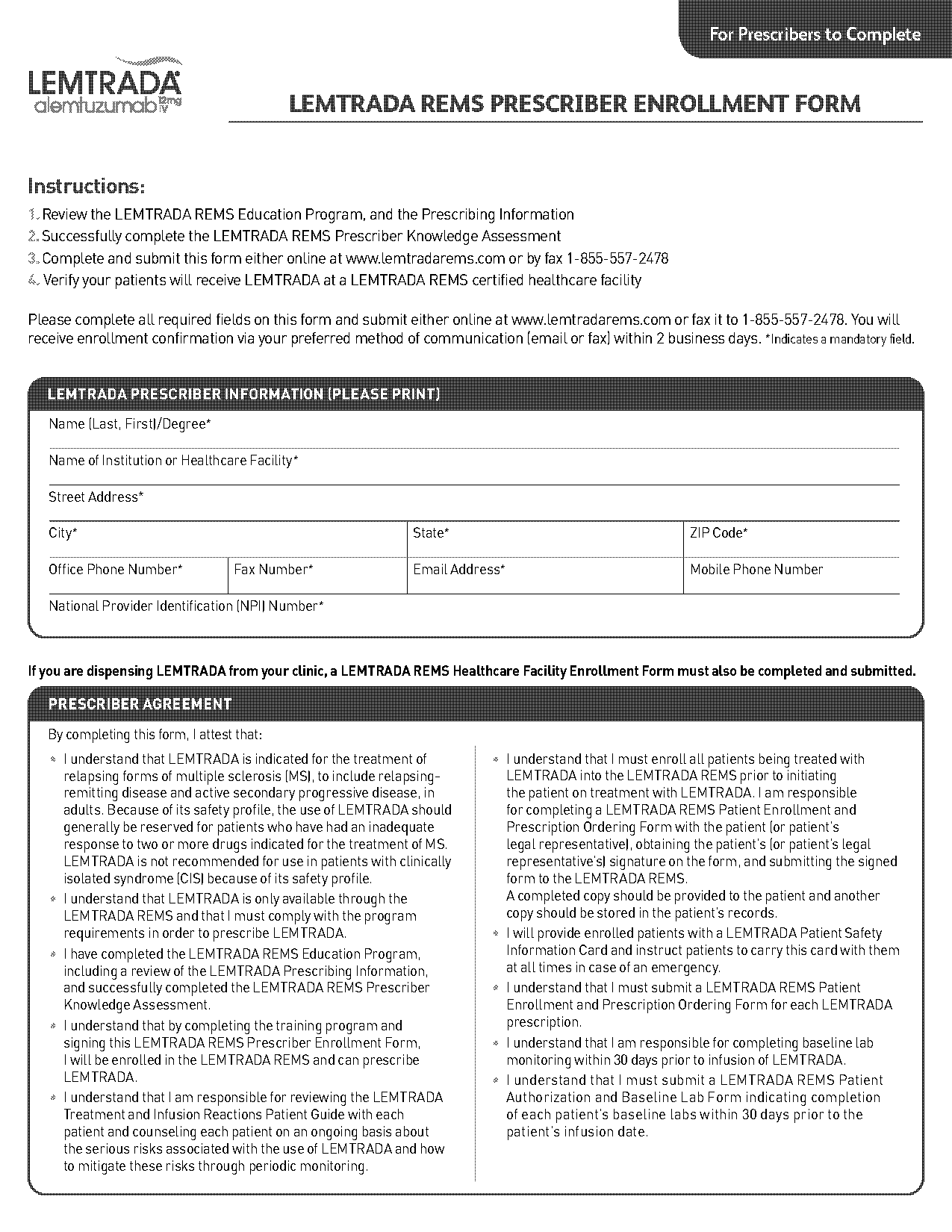 lemtrada rems prescription ordering form