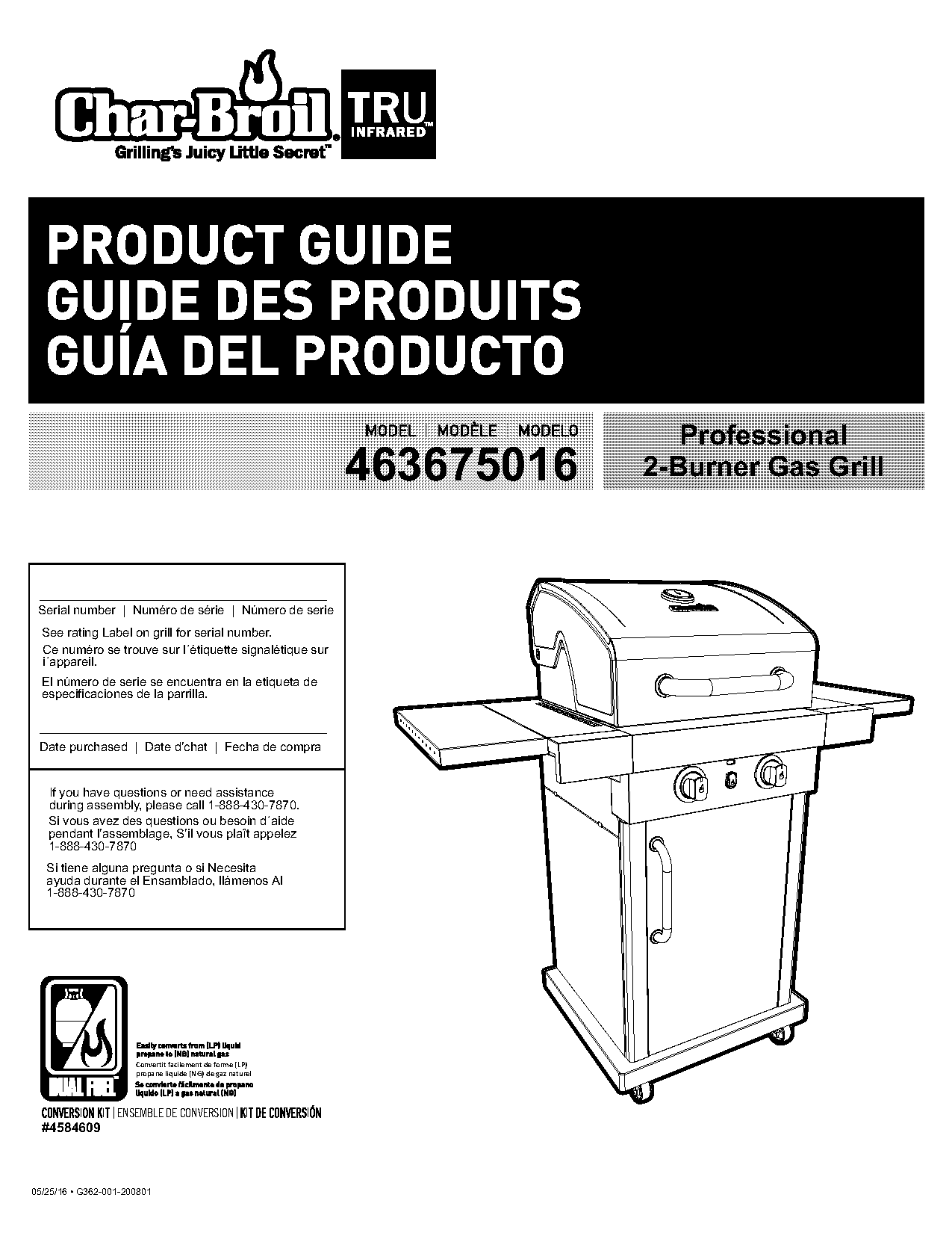 char broil big easy instruction manual