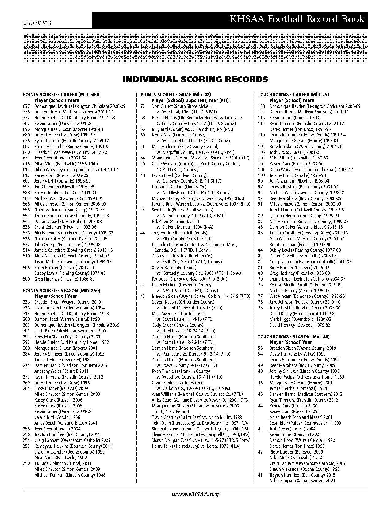 tony clark high school record