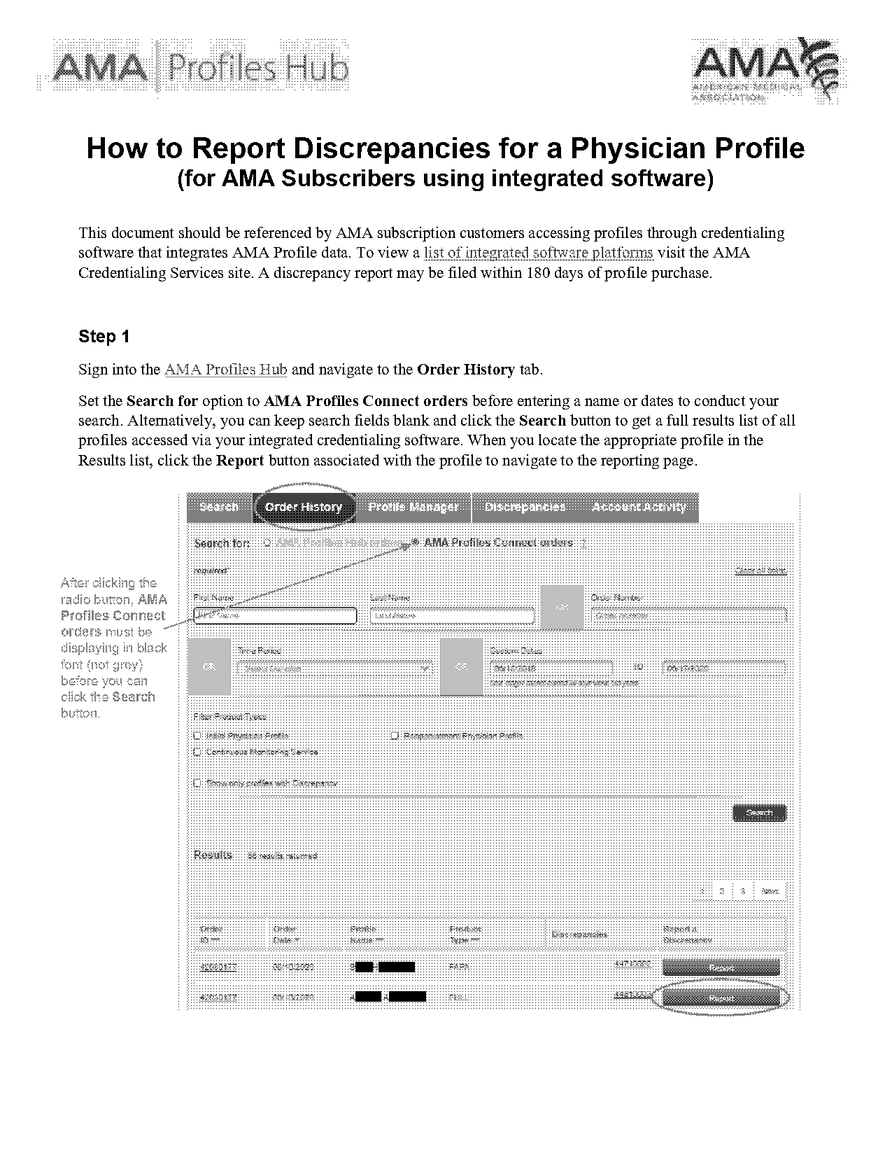 physician profile date report from the ama