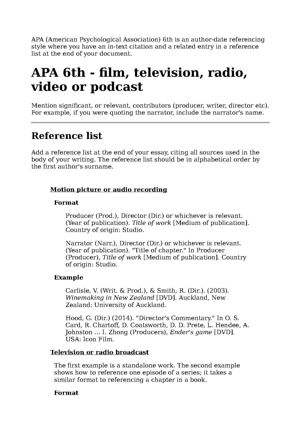 apa reference radio broadcast