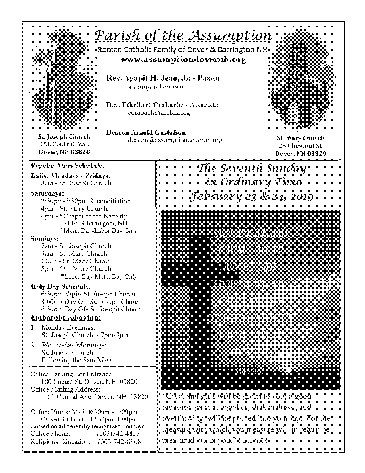 catholic church in portsmouth nh mass schedule