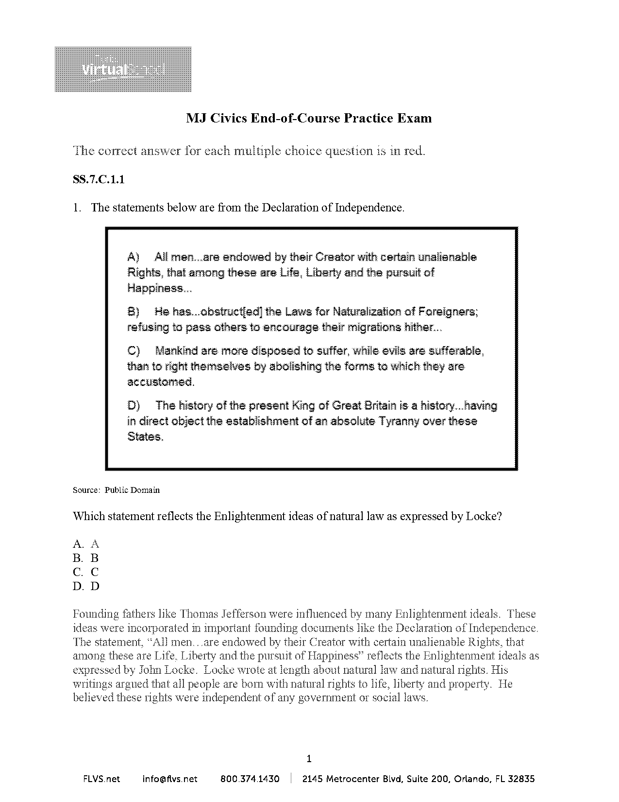 complaints in the declaration of independence worksheet