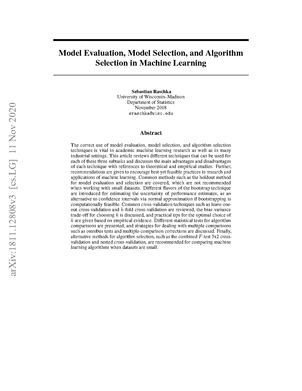 evaluation of fit of models with holdout method