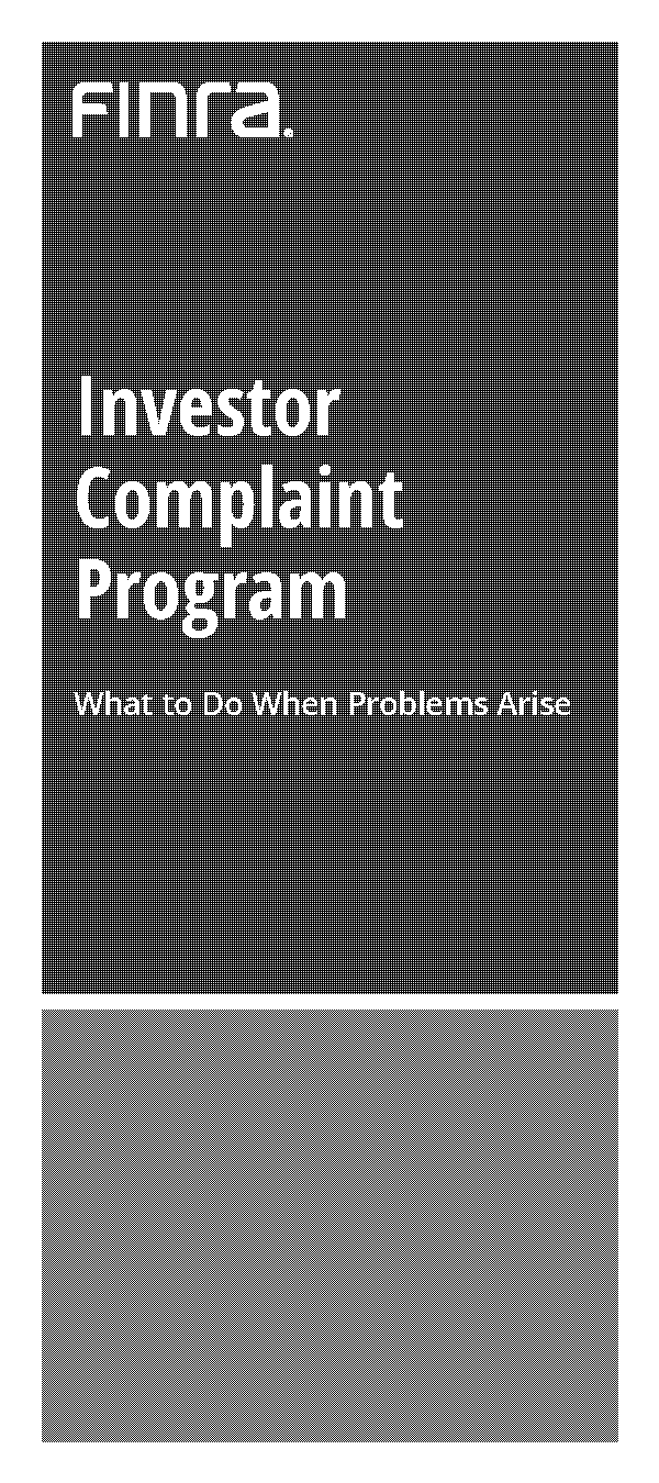 will my complaint to compliance company reach finra