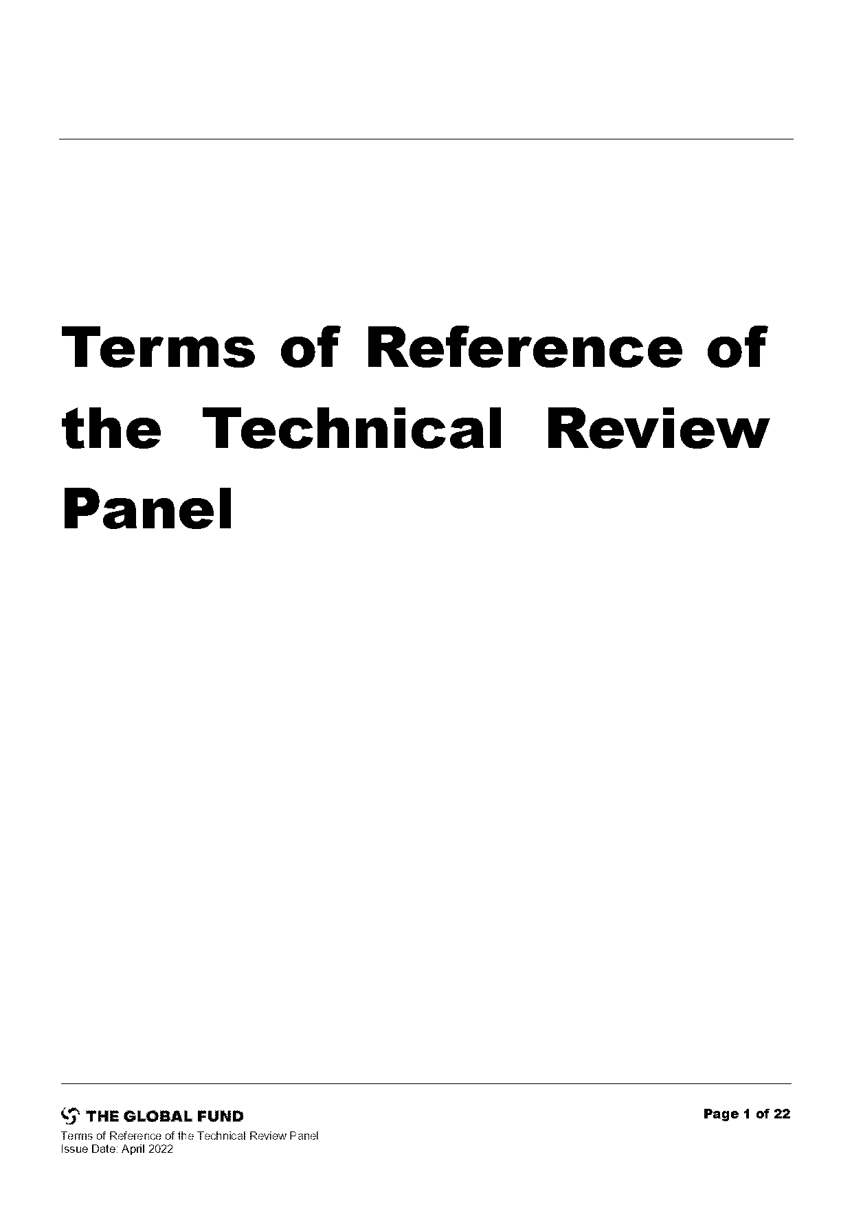 panel terms of reference