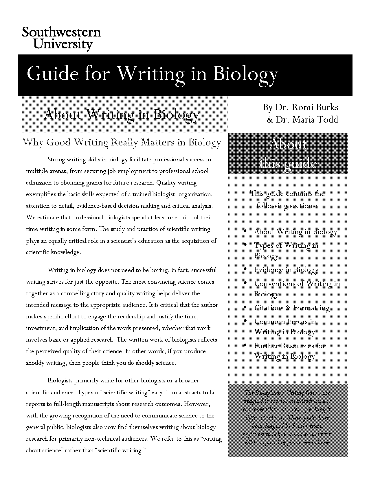 literature review sample biology