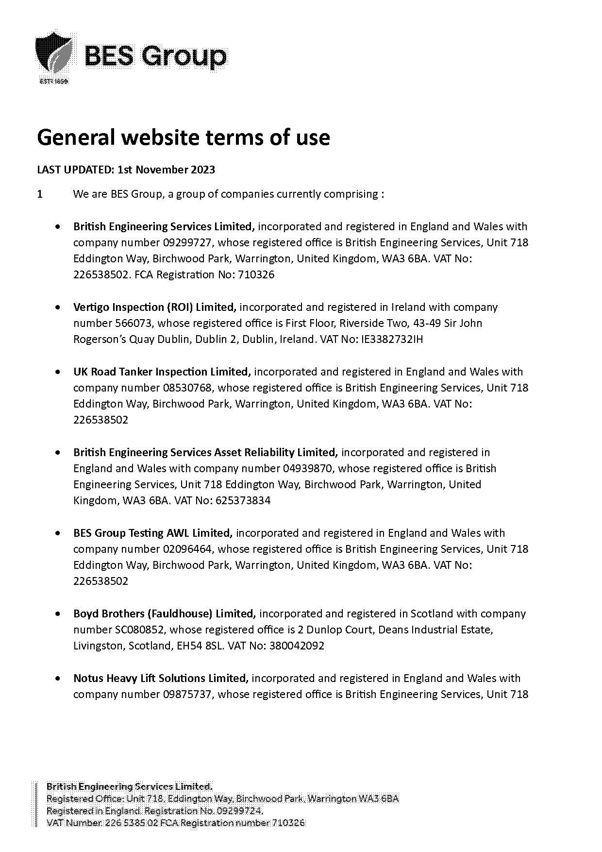 general website terms of use