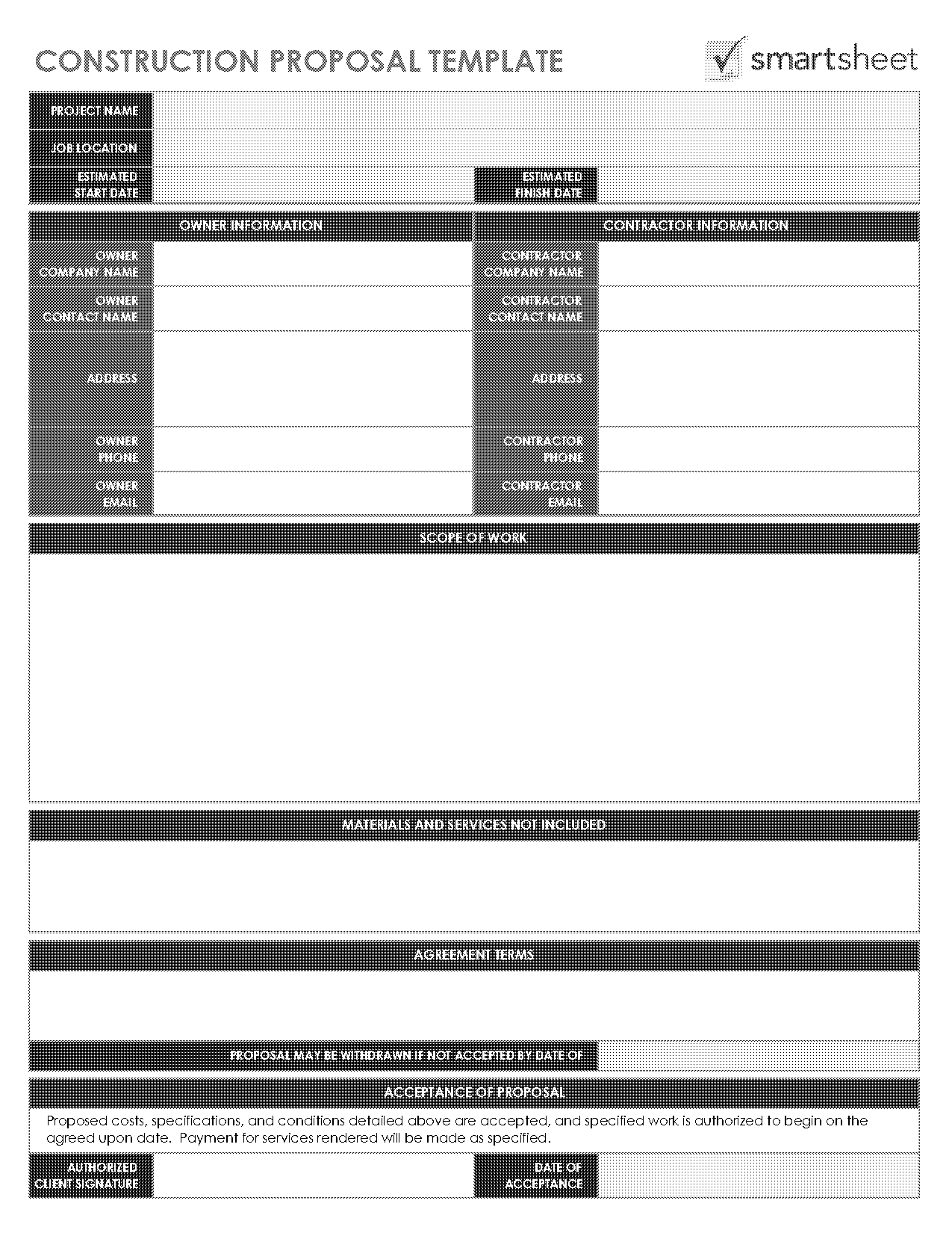 sample of construction proposal