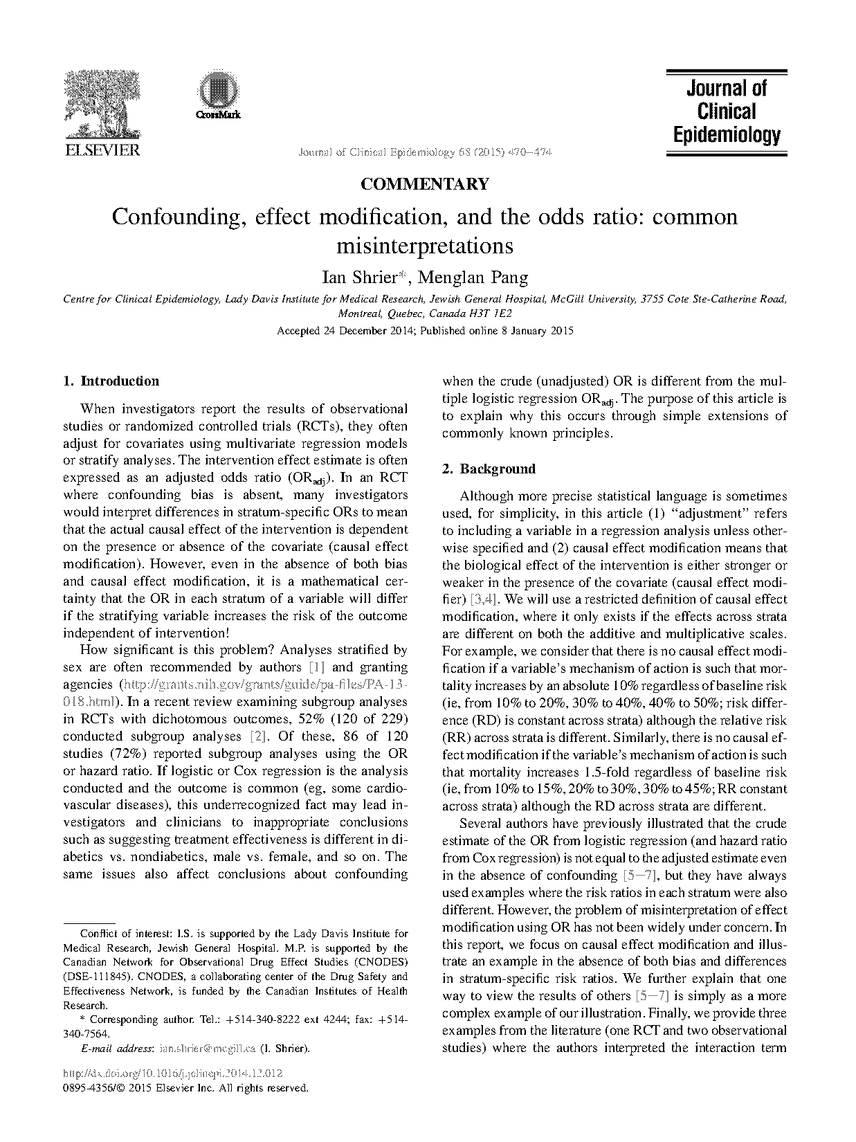 effect modification vs counfounding