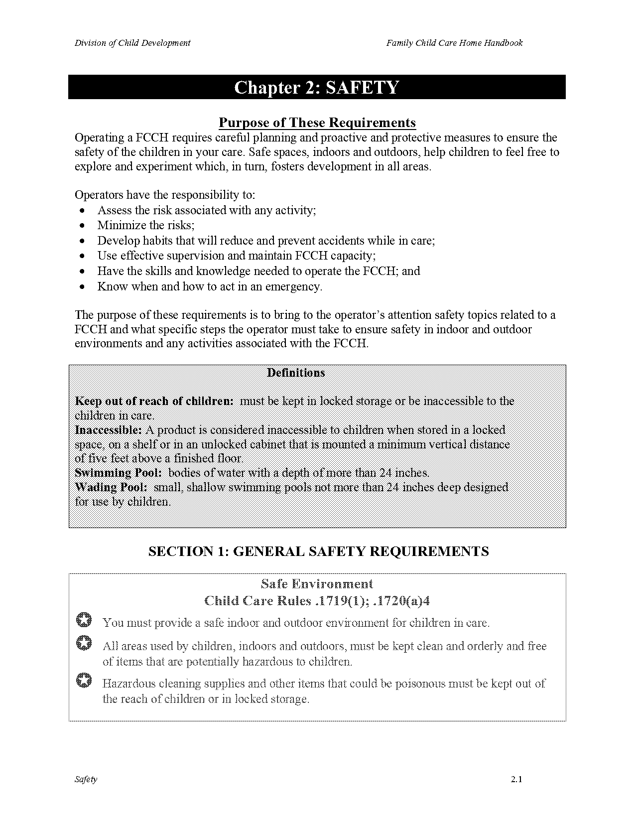 child care environment checklist by age group