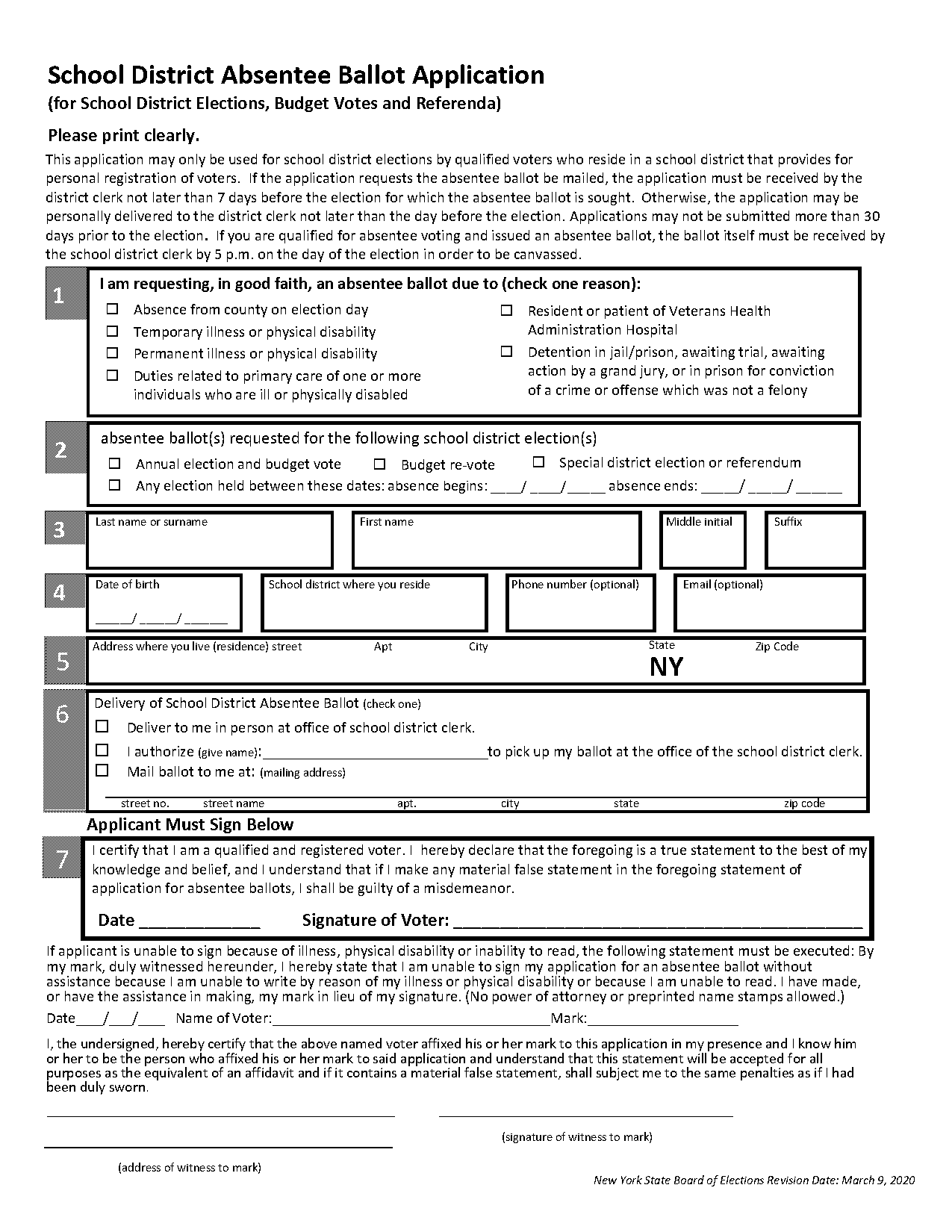 ny state application for absentee ballot