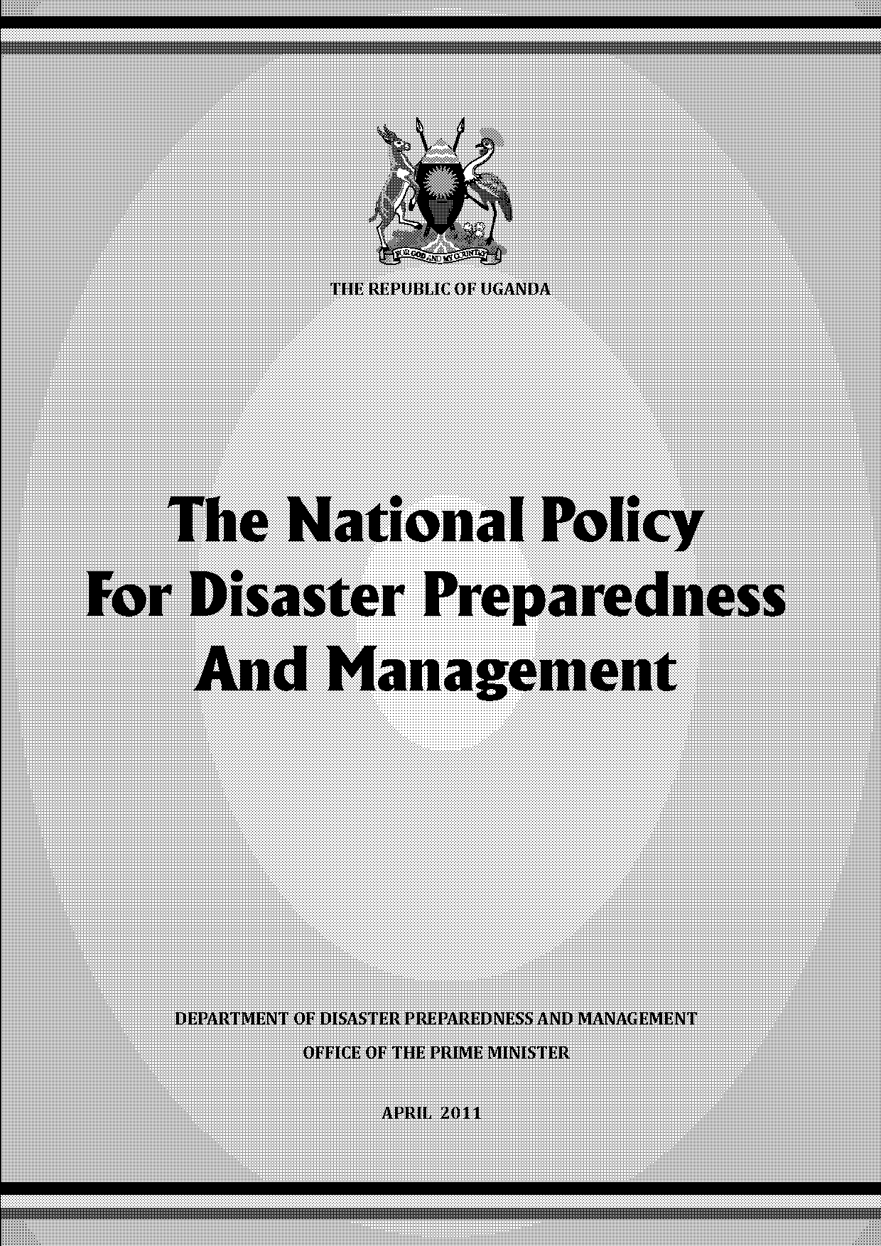 disaster preparedness and management policy uganda