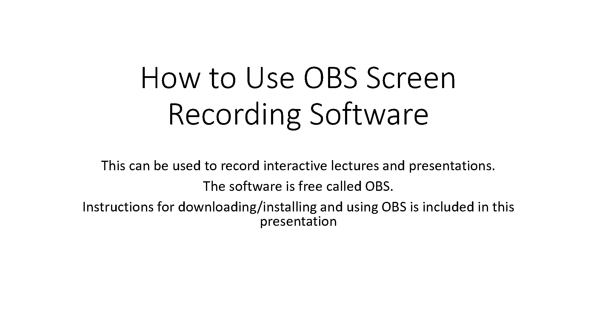 how to use obs to screen record