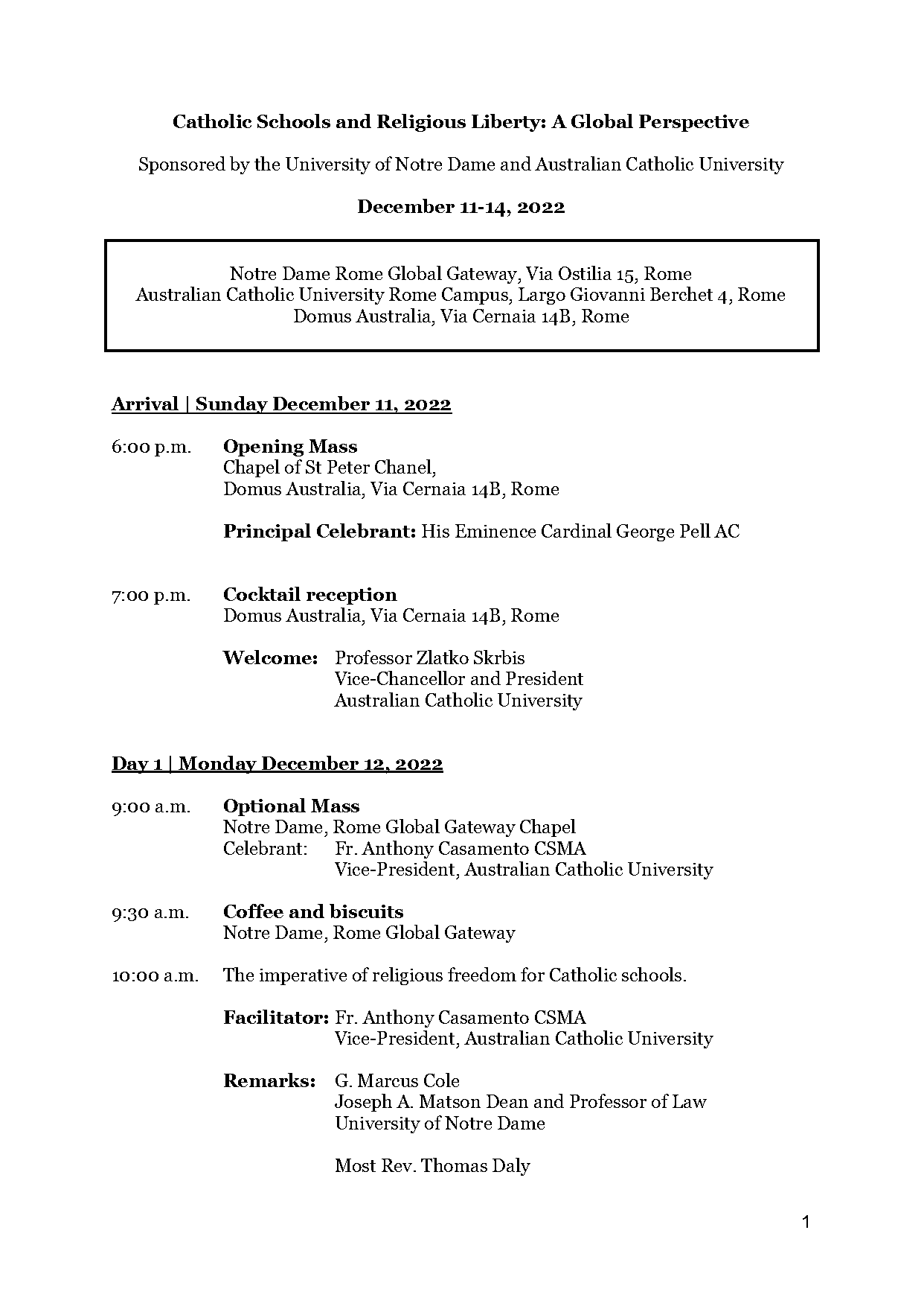 gateway chapel mass schedule