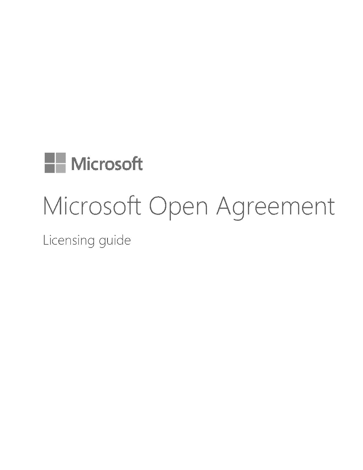 microsoft open license agreements page