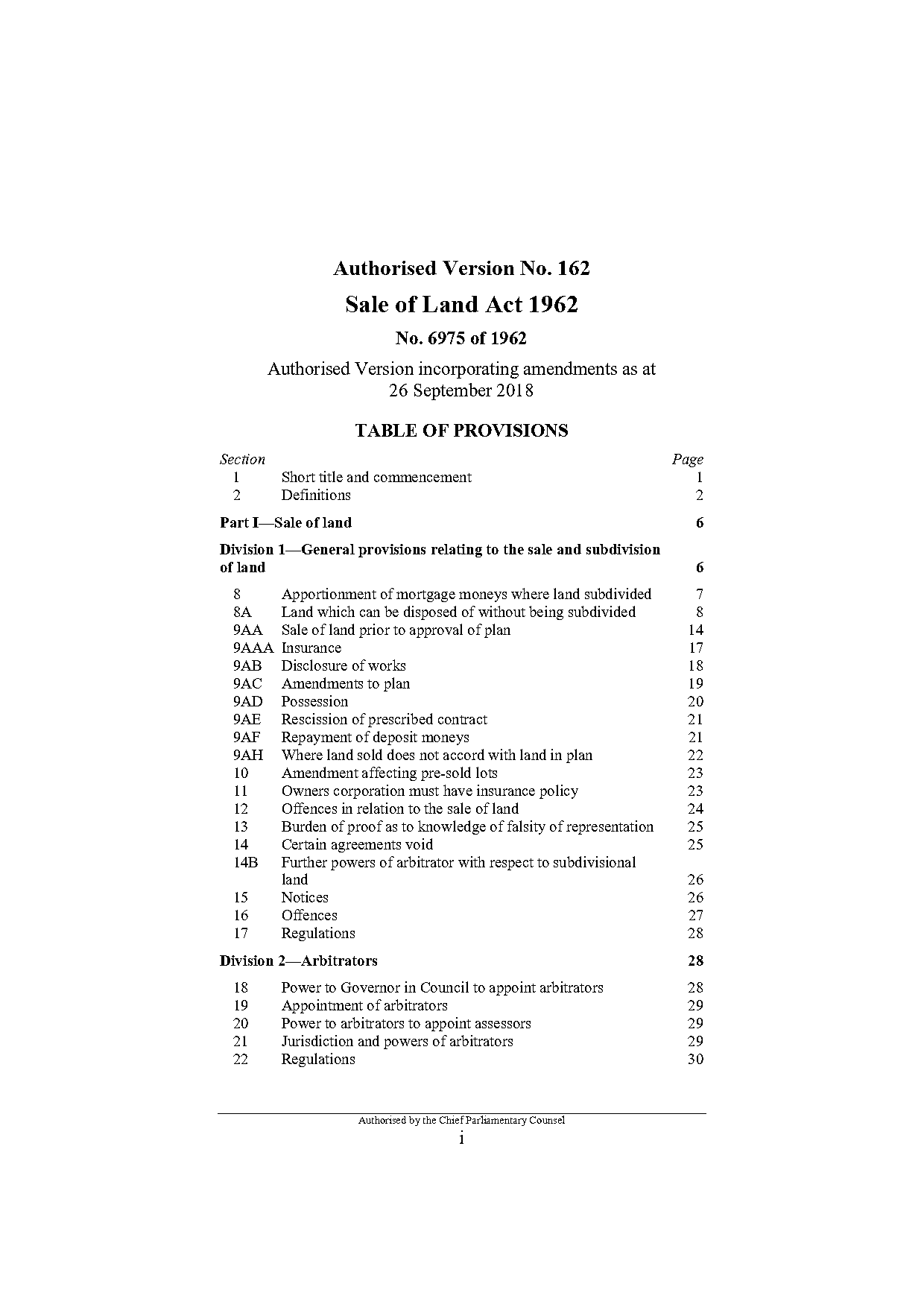 sale of land act terms contract