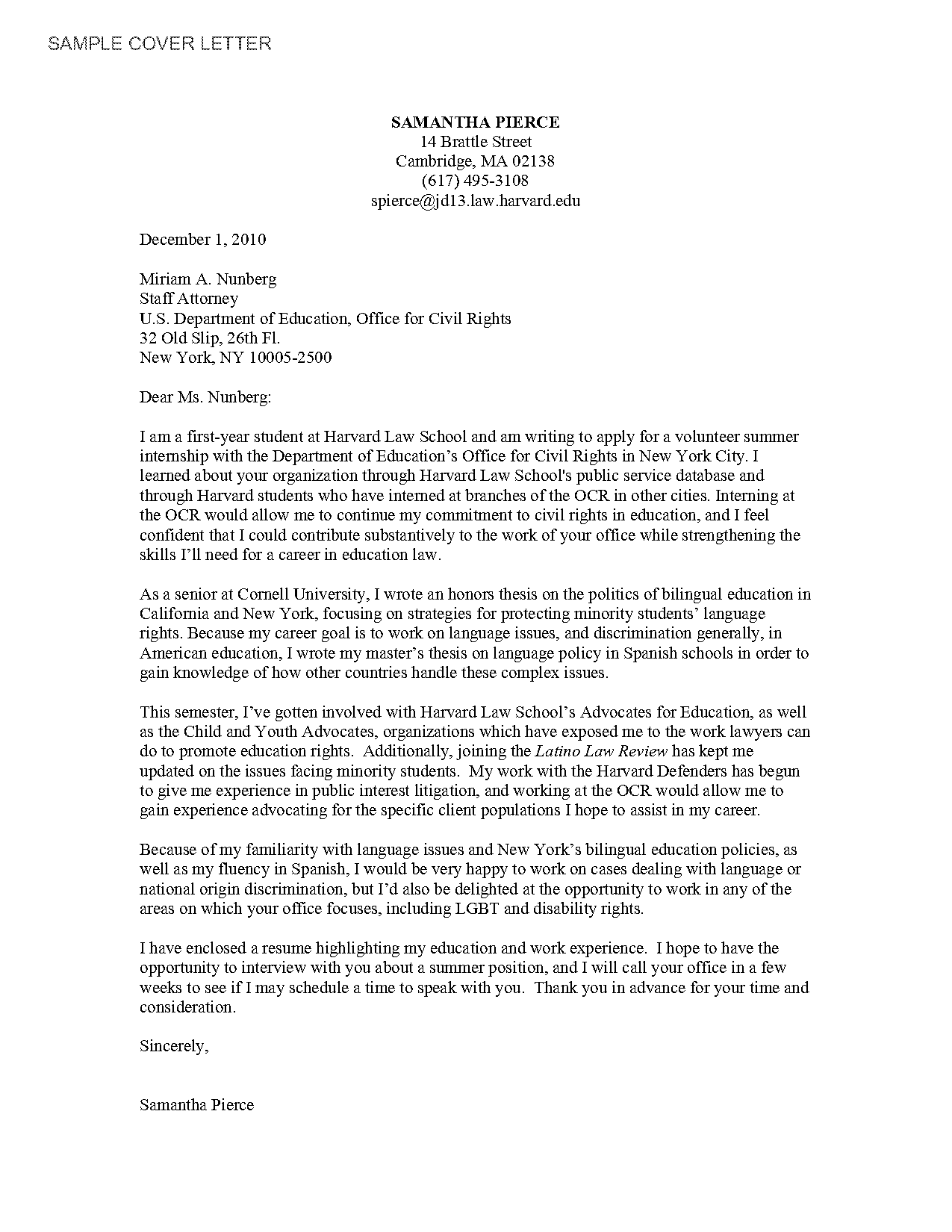 sample cover letter for title clerk