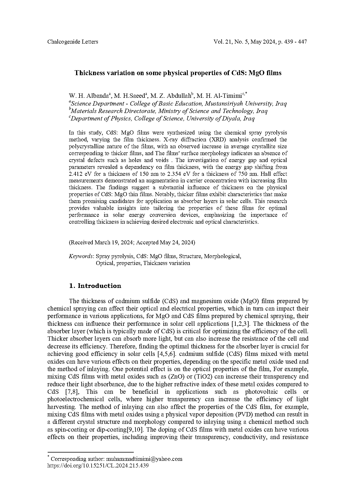 cadmium sulfide physical properties