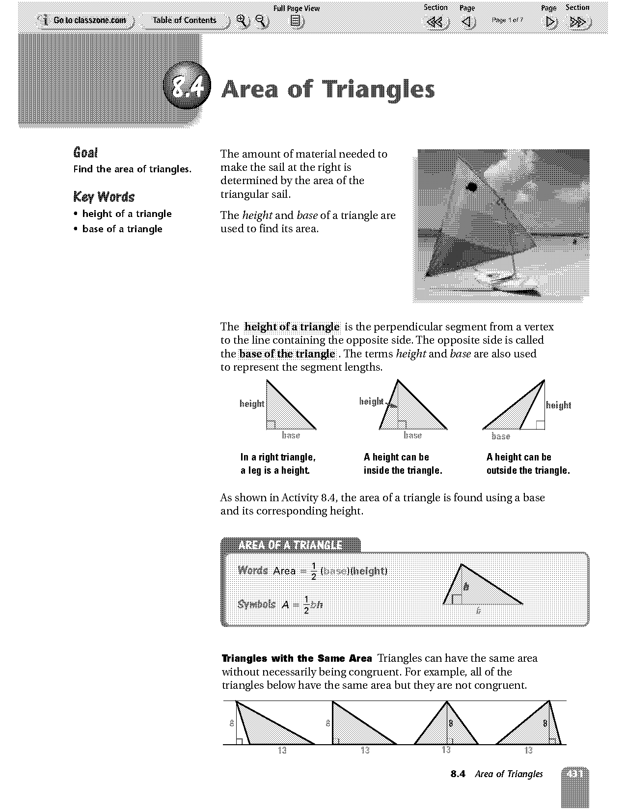 area of triangles pdf worksheet