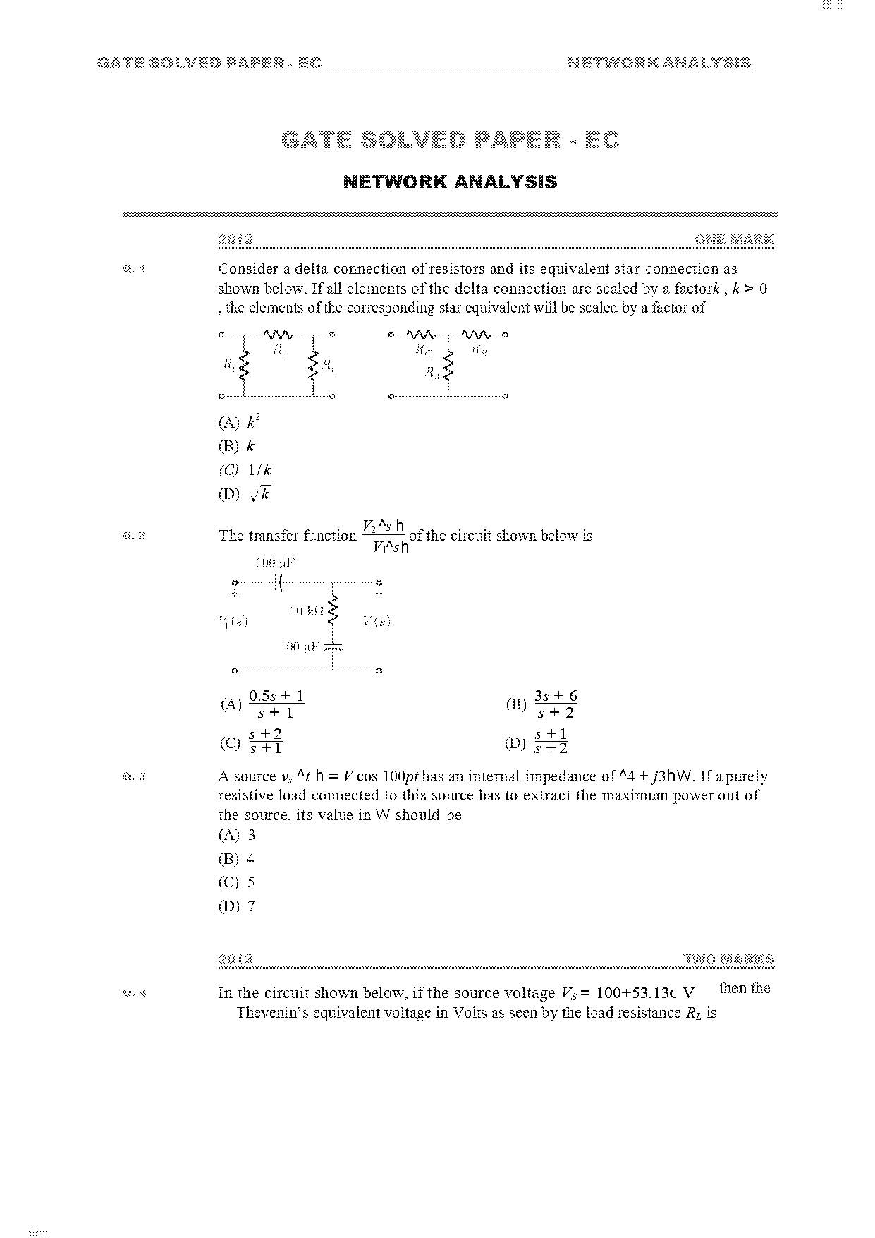 gate sample papers for ece with solutions pdf