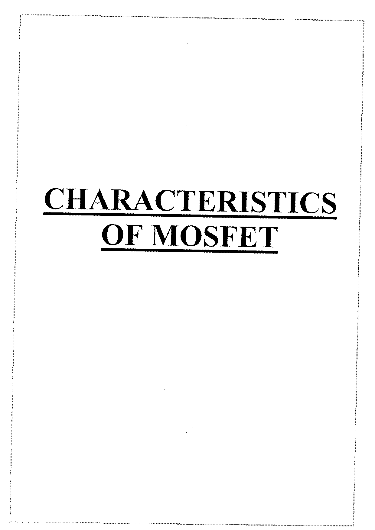 mosfet characteristics lab manual