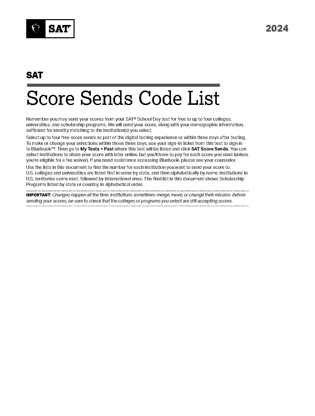 does lake erie college require sat or act score