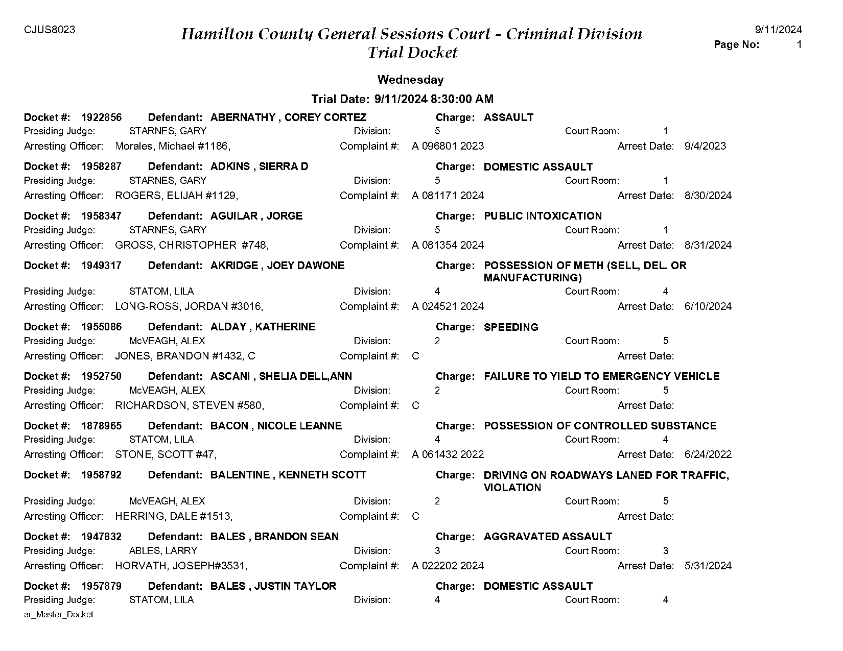 arrest record for elliott henderson