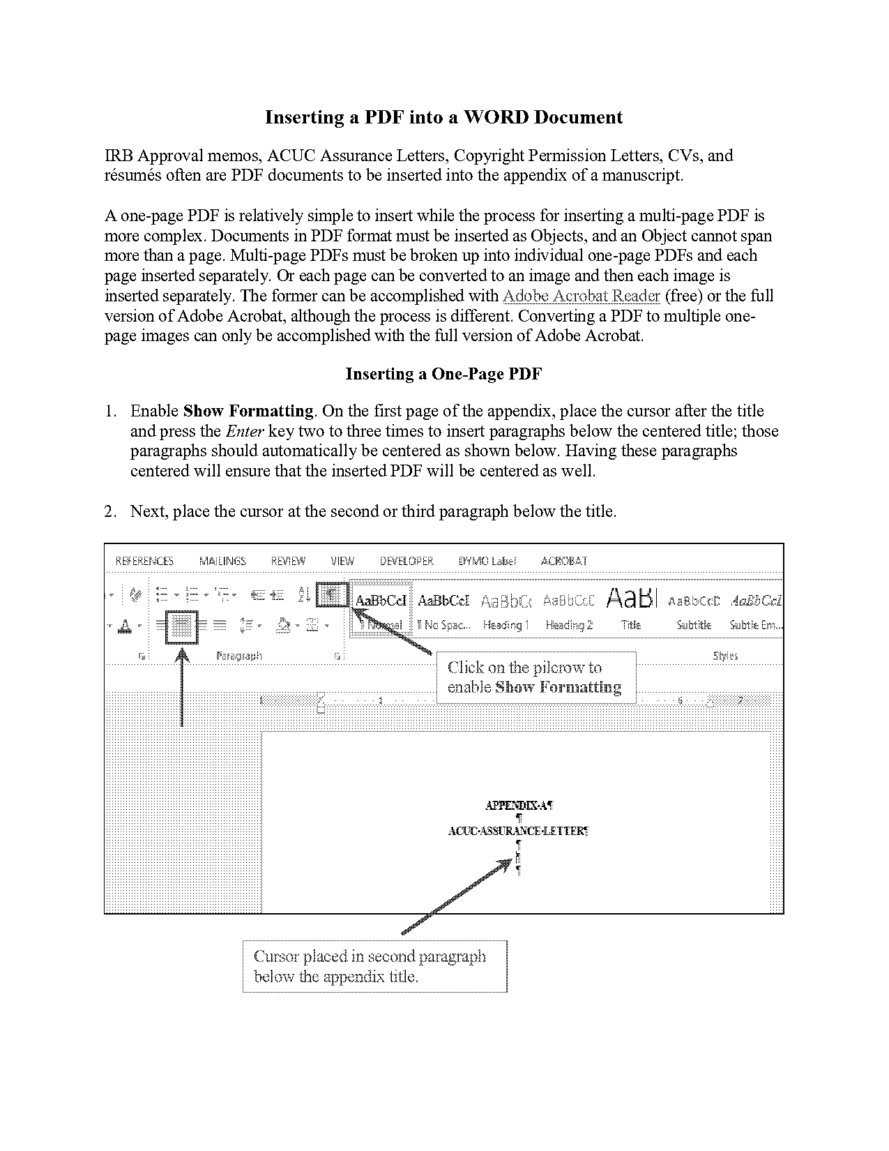 how to separate pages in document file