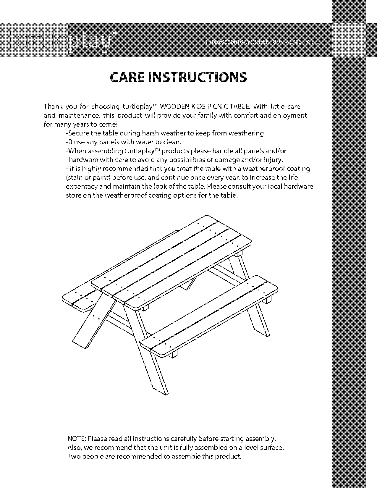 picnic table assembly instructions