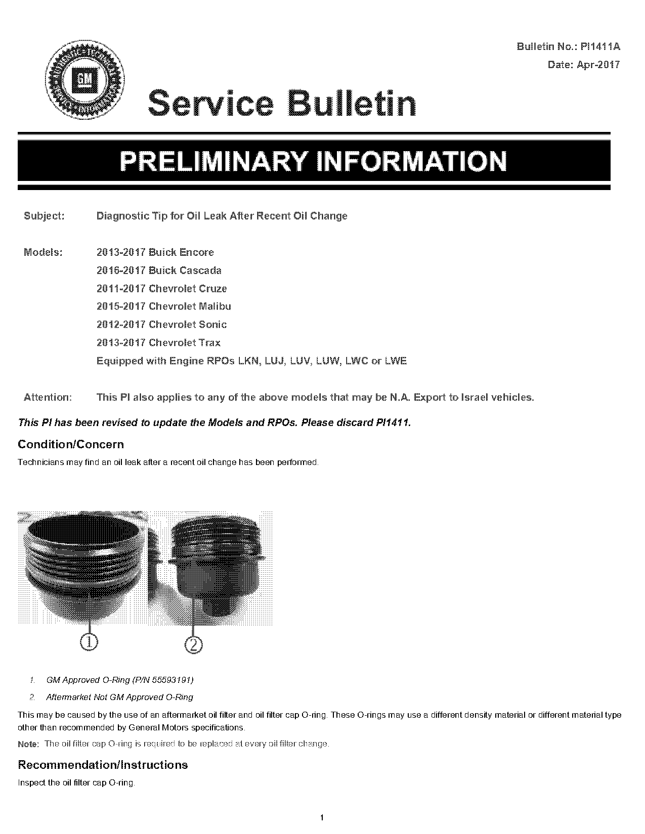 recommended oil for chevy sonic