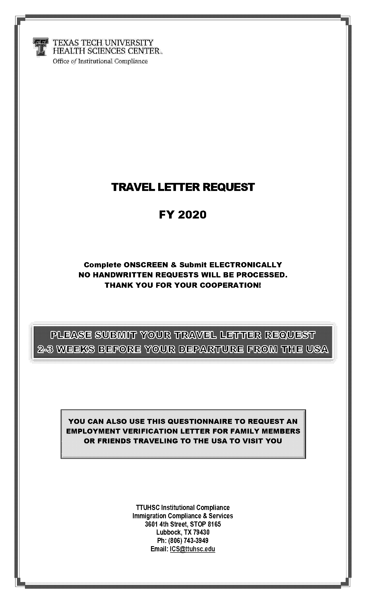 employment verification letter for international travel