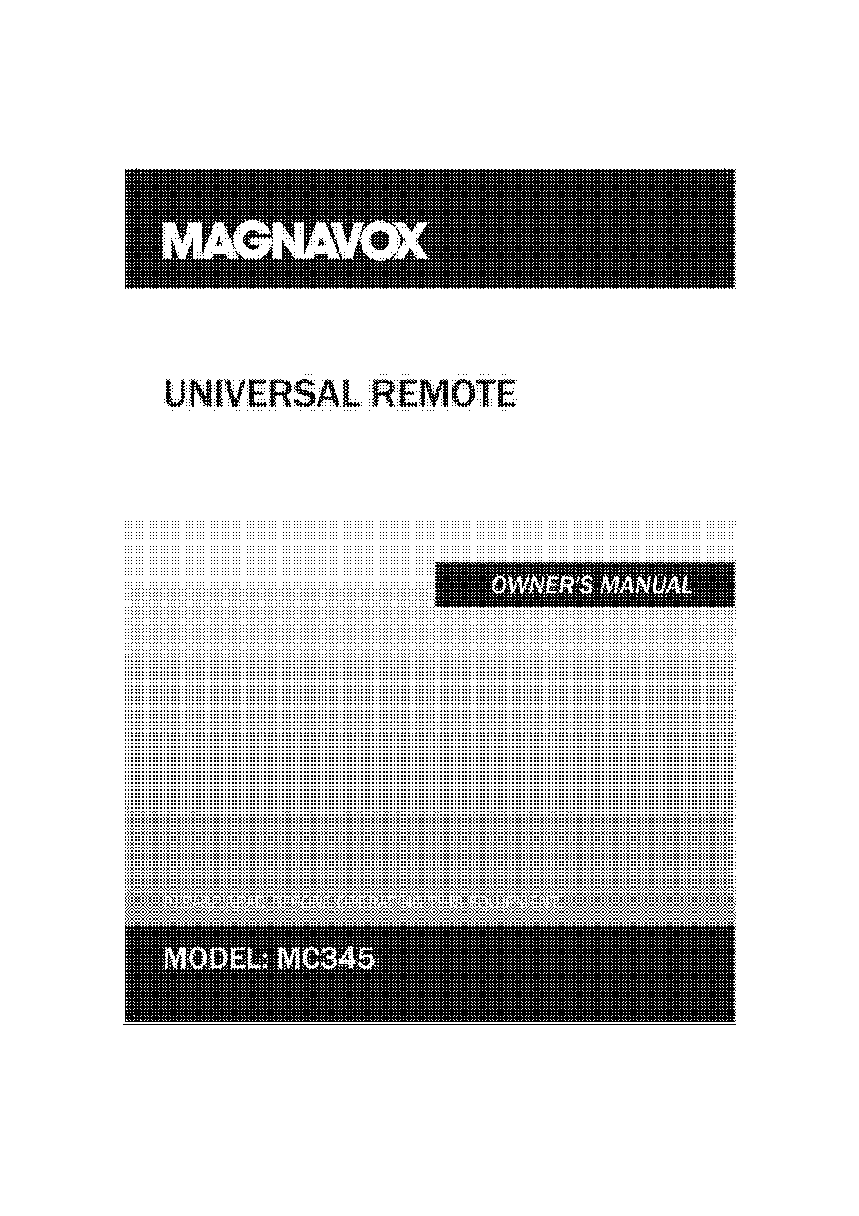 magnavox universal remote control instructions