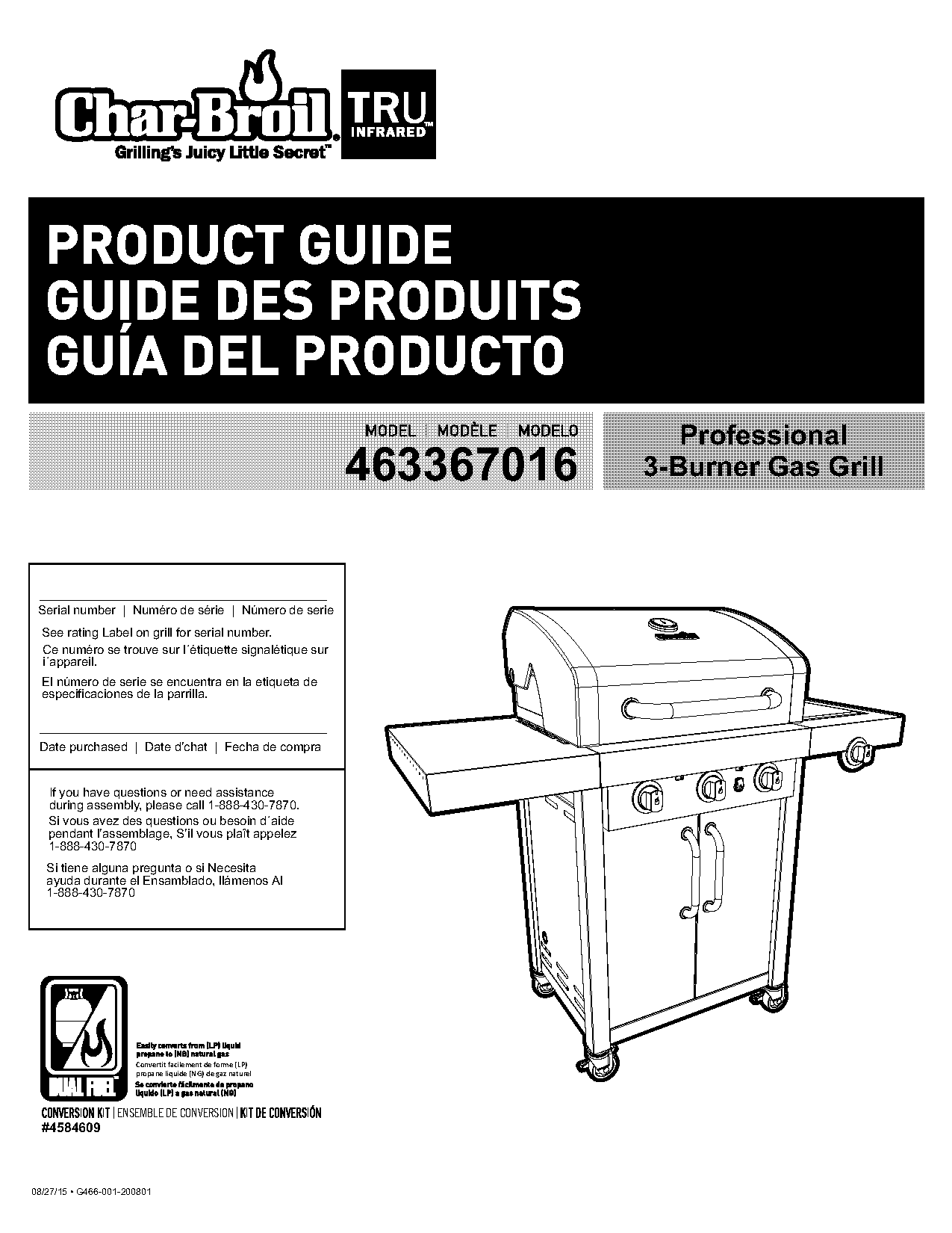 char broil big easy instruction manual